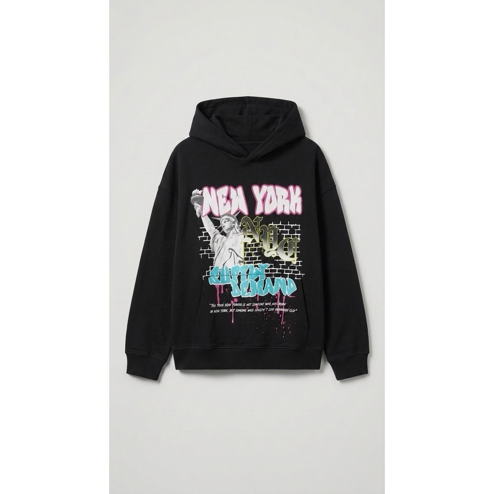 New Supply & Demand NYC Graphic Pullover Hoodie in men's size Small.